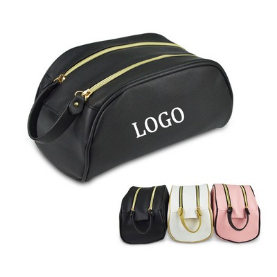 Double Zipper Cosmetic Bag