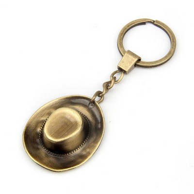 Western Cowboy Hat Metal Keychain