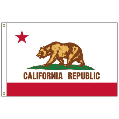 California 3' x 5' Nylon Flag w/ Heading & Grommets