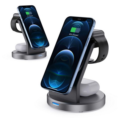 3 in 1 Magnetic QI Wireless Charger Stand