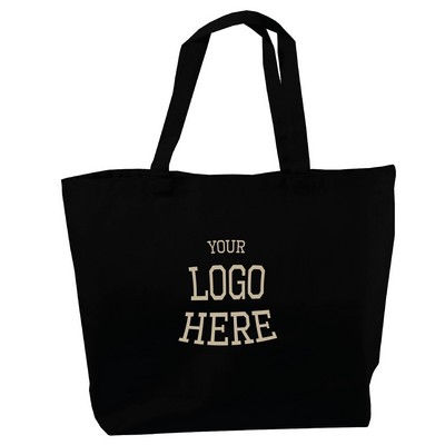 Jumbo canvas tote with canvas handles