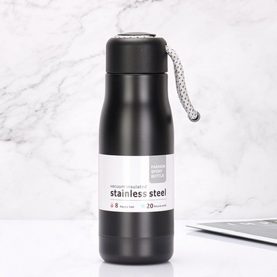 350ml Vacuum Insulated Stainless Steel Bottle with hanging rope