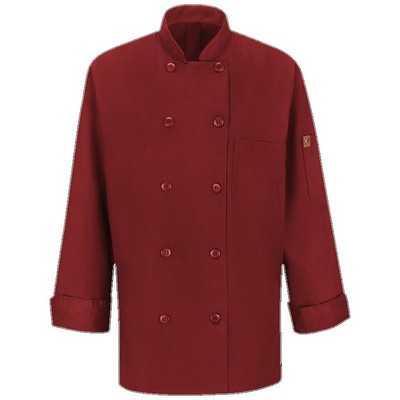 Red Kap™ Women's Long Sleeve Chef Coat w/OilBlok & MIMIX™ - Ten Button - Fireball Red