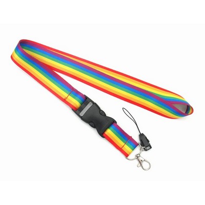 Rainbow Lanyard with Release Buckle