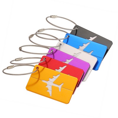 Aluminum Luggage Tag With Stainless Steel Loop