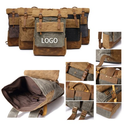 Outing Waterproof Canvas Leather Rucksack