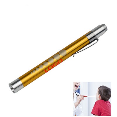 5" Medical Aluminum Alloy LED Penlight w/Pupil Gauge & Ruler & Pocket Clip