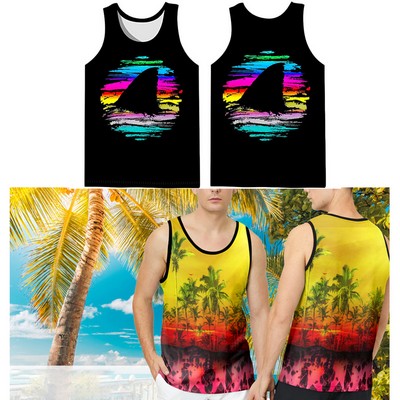 Full Color Dry Fit Running Singlet Workout Tank Top Sleeveless Gym Shirt