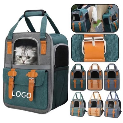 Soft-Sided Cat Carrier Backpack with Breathable Mesh