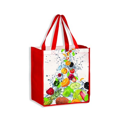 12" W X 8" D X 13" H Laminated Non-Woven Tote Bag