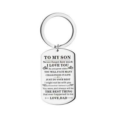 Engraved Metal Dog Tag Keychain