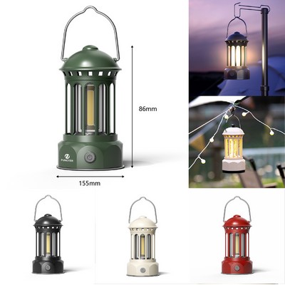 Vintage LED Light Camping Lantern Portable Waterproof Outdoor Tent Bulb Retro Warm Camp Light