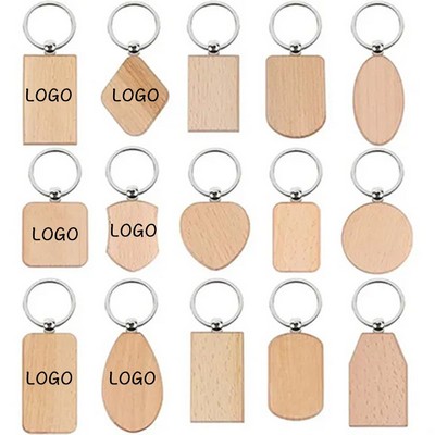 Wood Engraving Keychain Blanks,Unfinished Wooden Key Tag