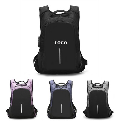 Lockable anti theft backpack