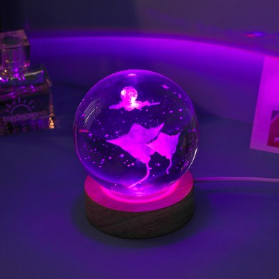 Engraved Devilfish Crystal Ball Night Light