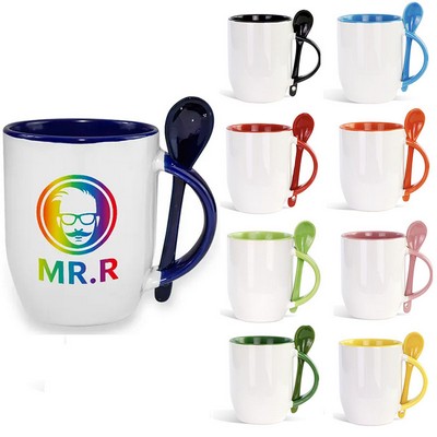 12oz Inner Color Mug With Spoon