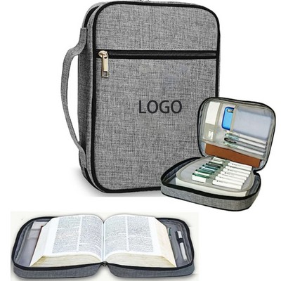 Large Multifunctional Bible Bag and Book Organizer with Stationery Storage