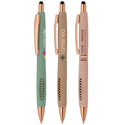 Avalon Softy Rose Gold Designer Pen w/ Stylus - ColorJet