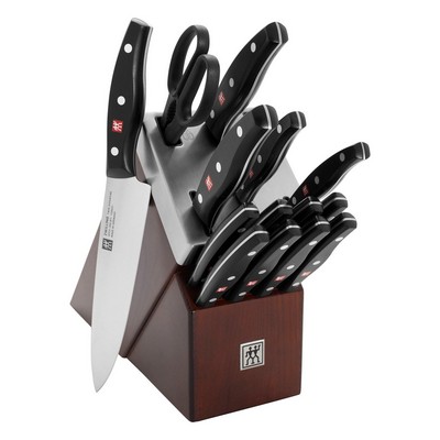 Zwilling Twin Signature 15Pc Self-Sharpening Knife Block Set Brown Ash