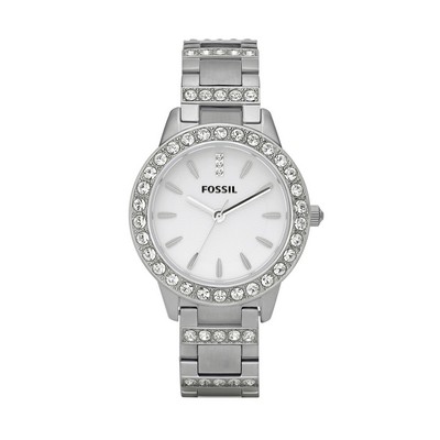 Fossil Ladies Jesse Stainless Steel Diamond Watch White Dial