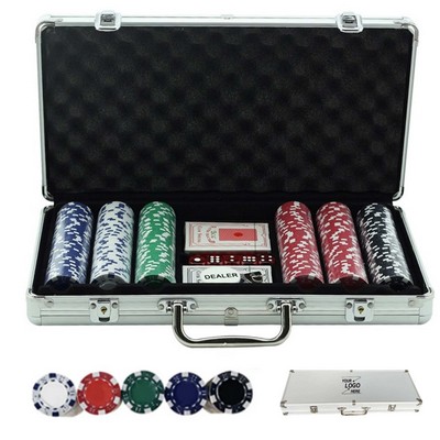 300 Piece Poker Chip Set with Dice and Playing Cards