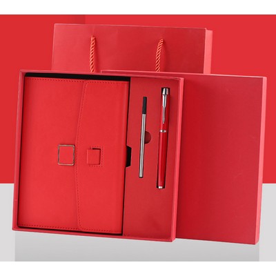 Business Notepad A5 Notebook Imitation Leather PU Office Diary Signature Pen Set Gift Box