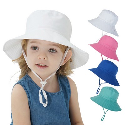 Toddler Sun Cap Bucket Hat w/ Wide Brim