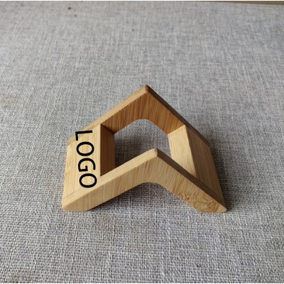 Triangular Bamboo Cup Coaster Stand