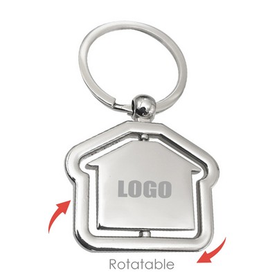 Rotatable House Shaped Keychain