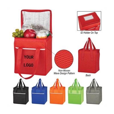 Non-Woven Wave Design Cooler Lunch Bag