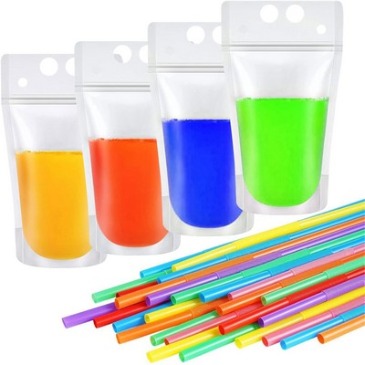 Drink Pouches With Drink Straws