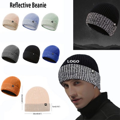 Winter Reflective Beanie Hat For Men Women