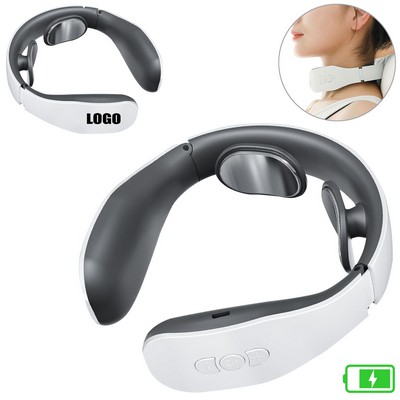 Rechargeable Electric Pulse Neck Massager with Magnetic Electrode Pads