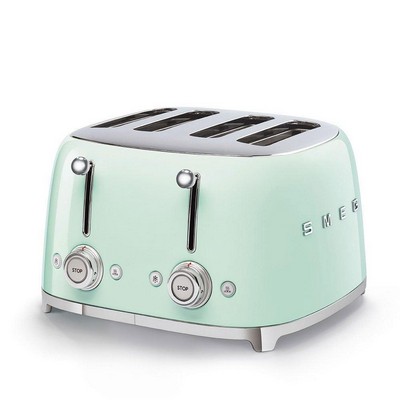 Smeg 50S Retro-Style 4 Slice Slot Toaster Pastel Green