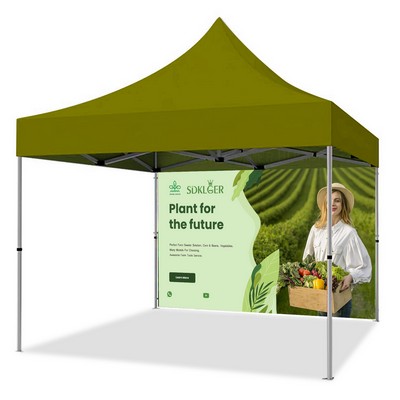 10' x 10' Heavy-Duty Canopy with Full Back Wall (Dye Sublimation)