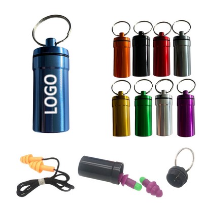 Aluminum Earplug Storage Keychain