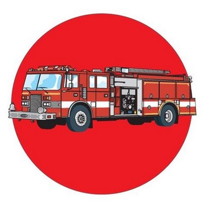 Fire Truck Acrylic Coaster w/Felt Back