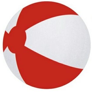 White/ Red 16" Inflatable Two Alternating 2 Color Beach Ball