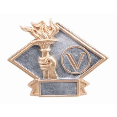 Small Diamond Plate Victory Torch Award - 4 1/2"x6"