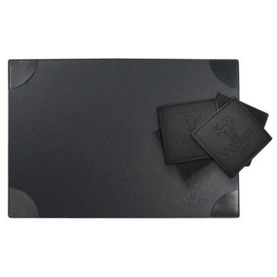 Matched Rectangular Place Mat/Desk Pad & Coaster Set