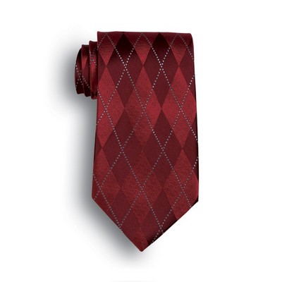 Maroon Argyle Silk Tie