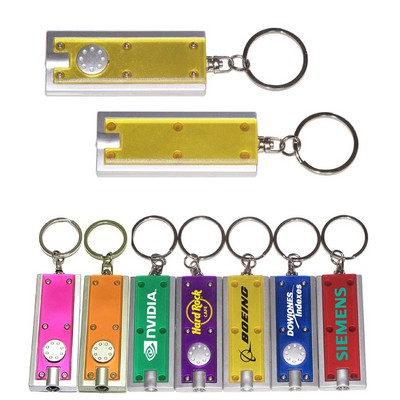 Slim Rectangular Flashlight w/Swivel Key Chain (Translucent Yellow)