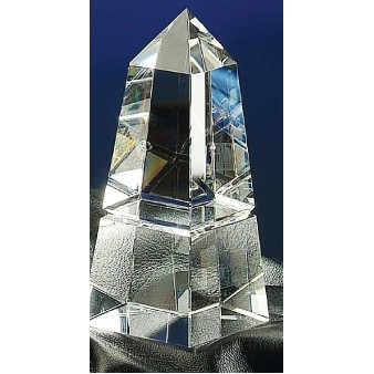 Grooved Obelisk Optic Crystal Award (2½"x6")