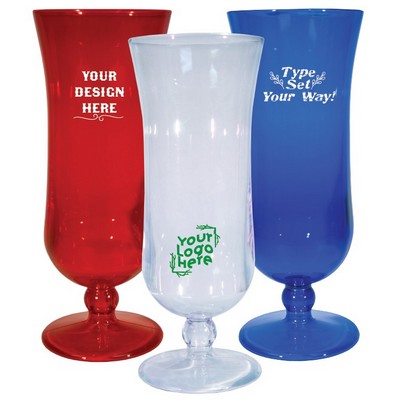 15 Oz. Styrene Plastic Hurricane Glass - Imprinted