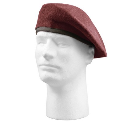 GI Type Maroon Inspection Ready Wool Beret w/No Flash