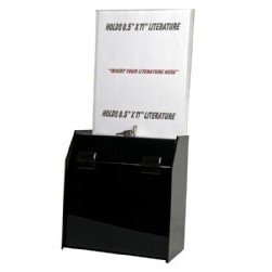 Black Locking Ballot/ Suggestion Box W/ Ad Holder