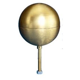 5" Gold Aluminum Ball Outdoor Spindle Ornament