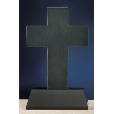 10" Black Genuine Marble Cross Award