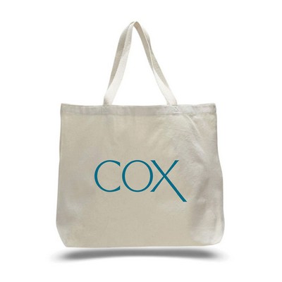 12 oz. Cotton Canvas Jumbo Tote Bag