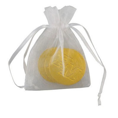 Chocolate Stamped Coins in Organza Bag